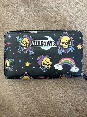 Killstar Black Rainbow Skeletor Zip Wallet